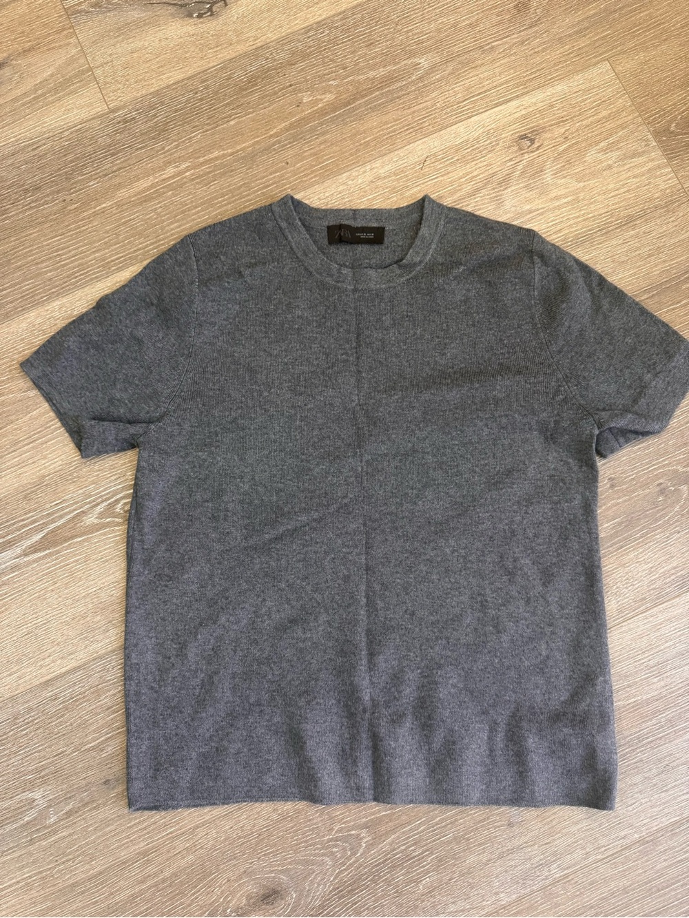Zara Short Sleeve Crew Neck Tee - Charcoal Gray